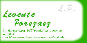 levente porszasz business card